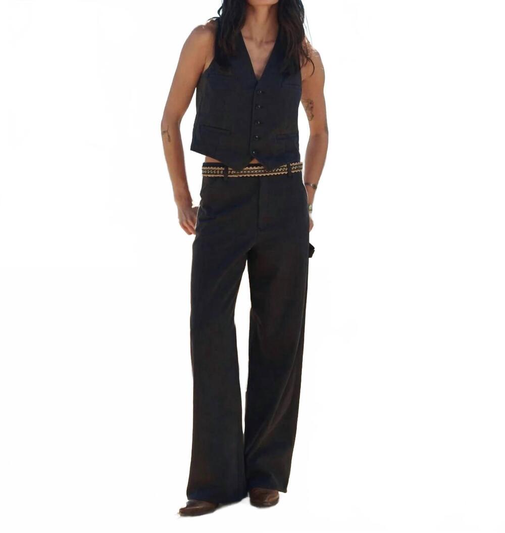 NEW THE GREAT. mill straight leg pant in washed black